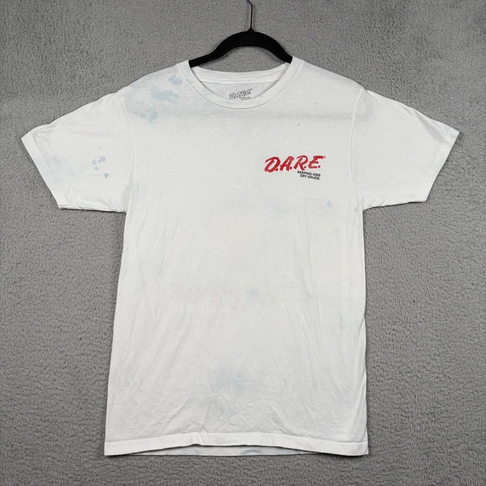 Vintage DARE Surf's Up Shirt Mens M White Lion Graphic 90s Keep‎ Kids Off Drugs
